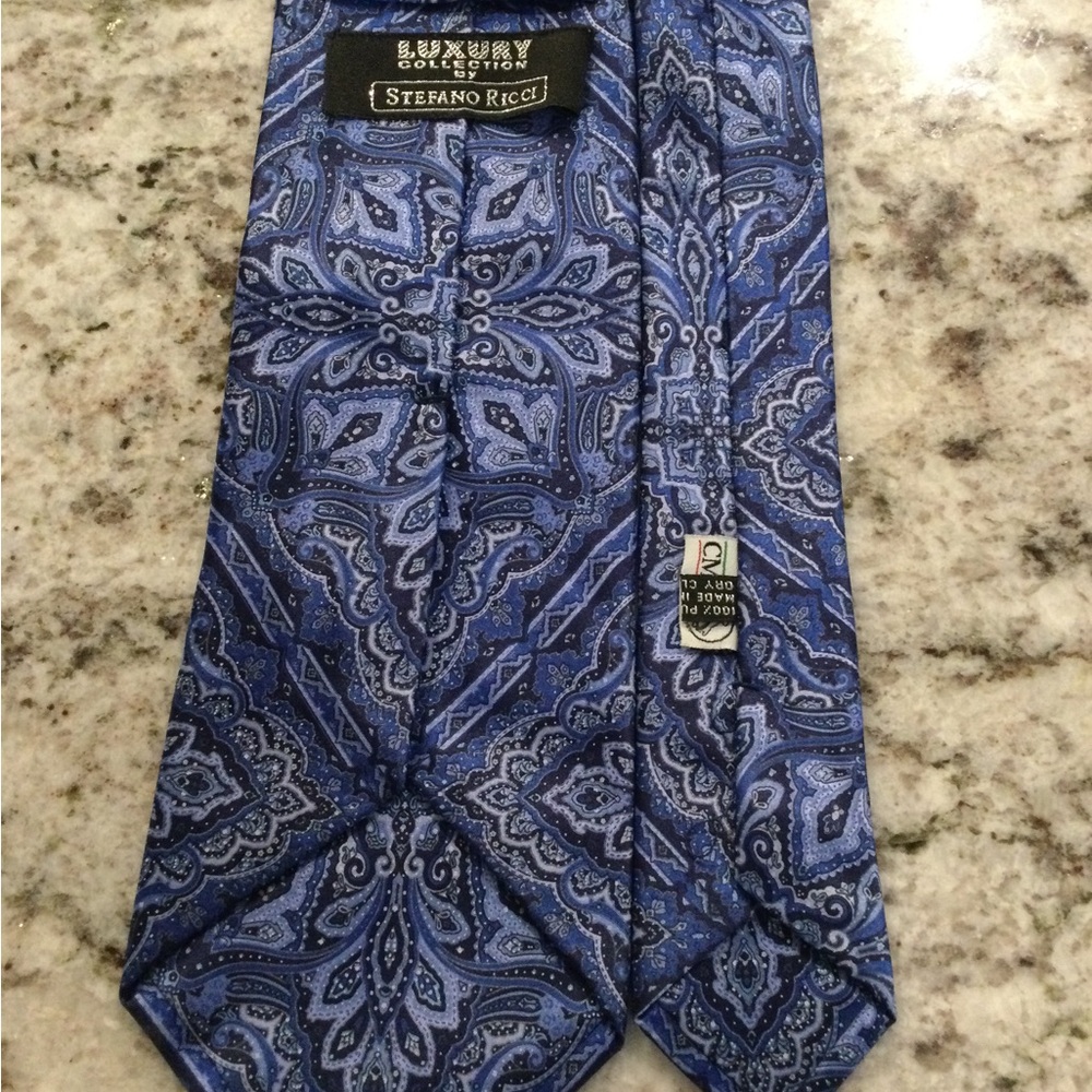 Stefano Ricci Blue Paisley Silk Tie